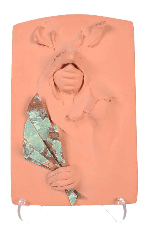 San Juan Pueblo Deer Dance Ceramic Wall Hanging
