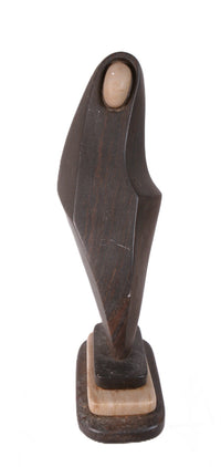 Stone Sculpture of Figure with Face By Emerson