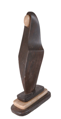 Stone Sculpture of Figure with Face By Emerson