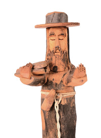 Santa Fe Folk Art Wooden Priest Carving By Ben Ortega