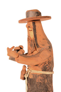 Santa Fe Folk Art Wooden Priest Carving By Ben Ortega