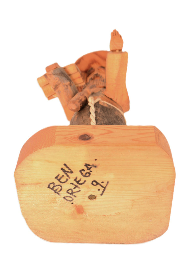 Santa Fe Folk Art Wooden Priest Carving By Ben Ortega