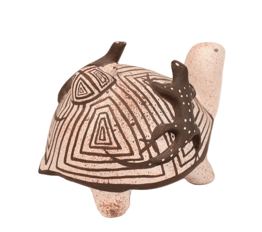 Zuni Pueblo Turtle with Lizards on Back By Valanie Kalestewa