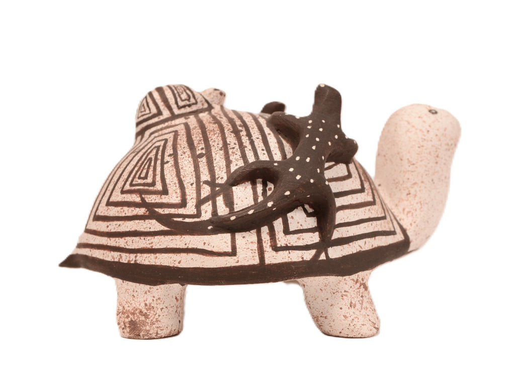 Zuni Pueblo Turtle with Lizards on Back By Valanie Kalestewa