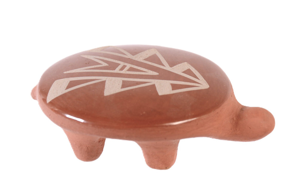 San Juan Pueblo Red Clay Pottery Turtle