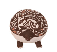 Acoma Pueblo Brown Painted Turtle Pottery By P. Iule