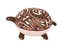 Acoma Pueblo Brown Painted Turtle Pottery By P. Iule