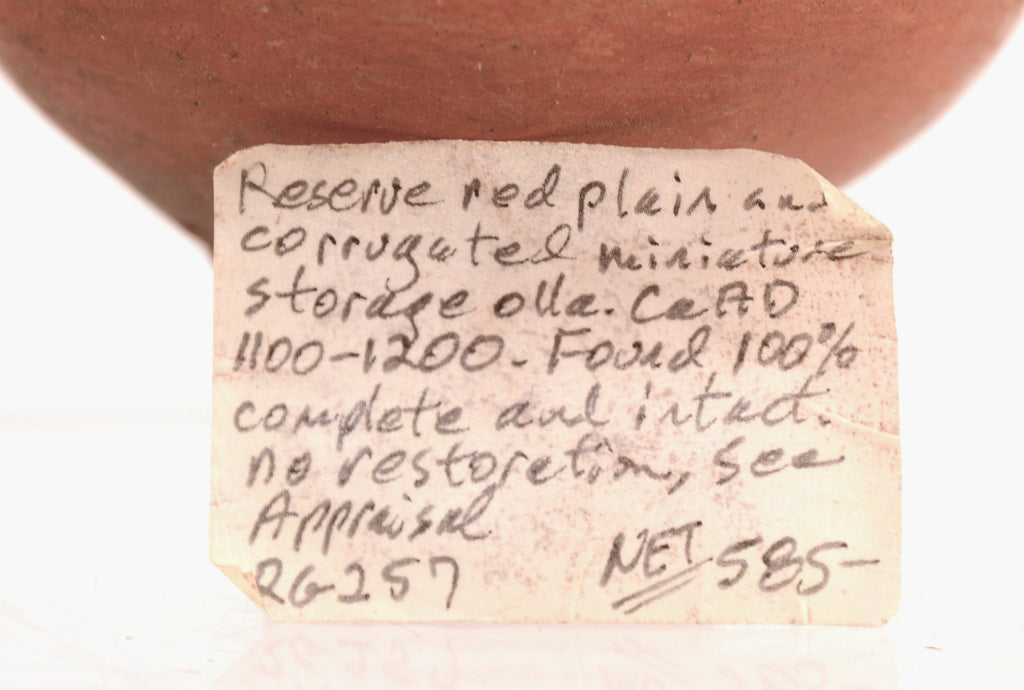 Prehistoric Reserve Red Storage Olla Pottery