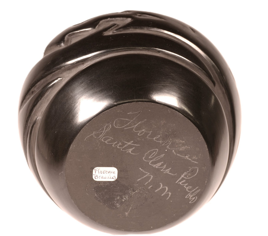 Santa Clara Pueblo Black Pottery By Florence Brawning