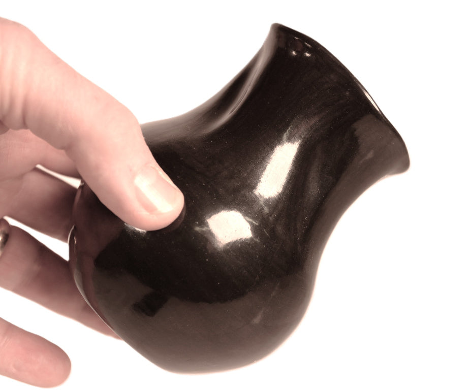 Santa Clara Pueblo Black Vase By Cookie Tafoya