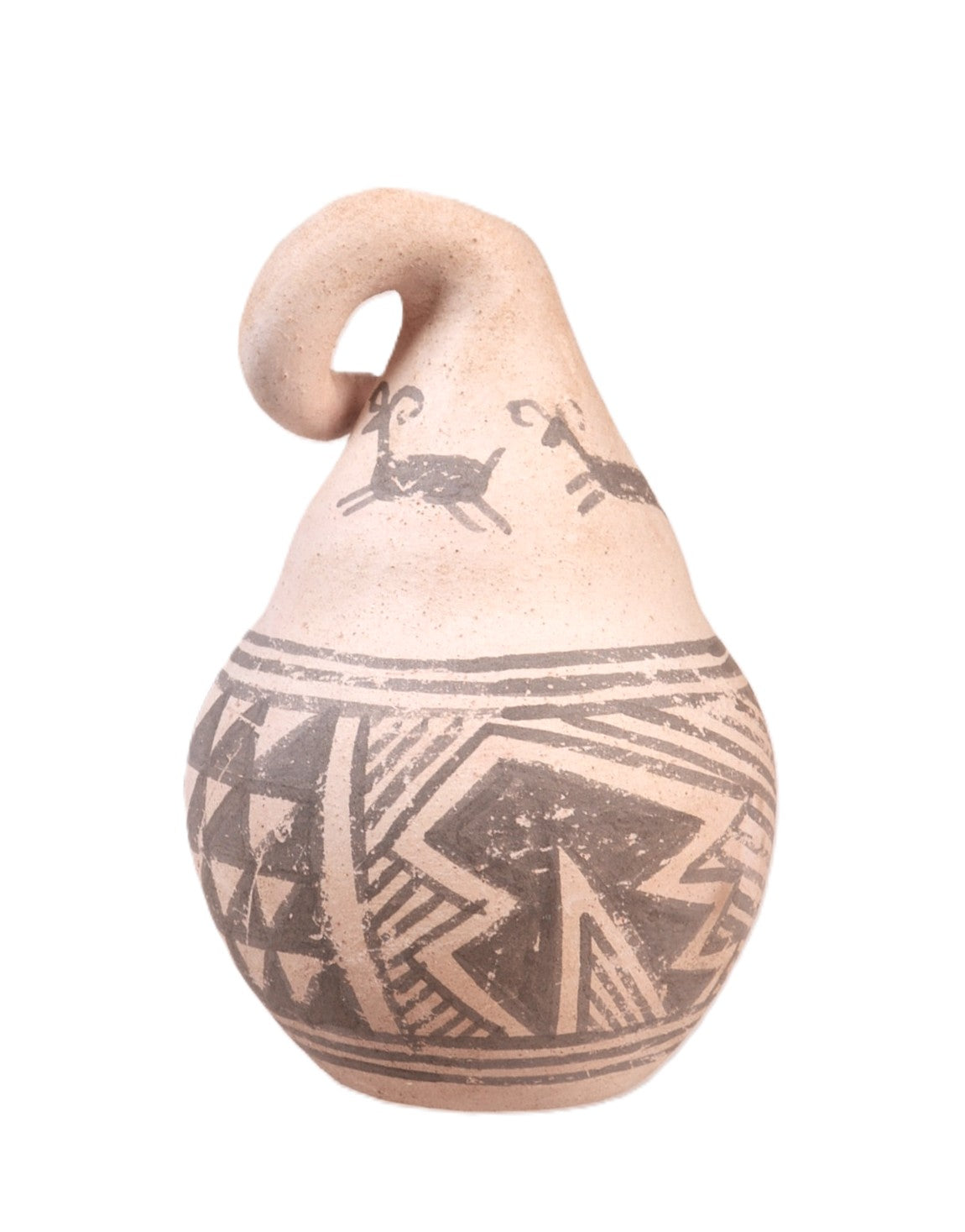 Laguna Pueblo Anasazi Revival Gourd Form Pottery By Michael Kanteena