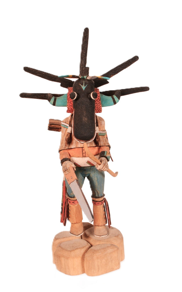 Hopi Pueblo Black Ogre "Nataska" Kachina Doll By Preston Ami