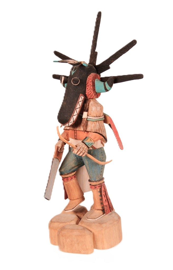 Hopi Pueblo Black Ogre "Nataska" Kachina Doll By Preston Ami