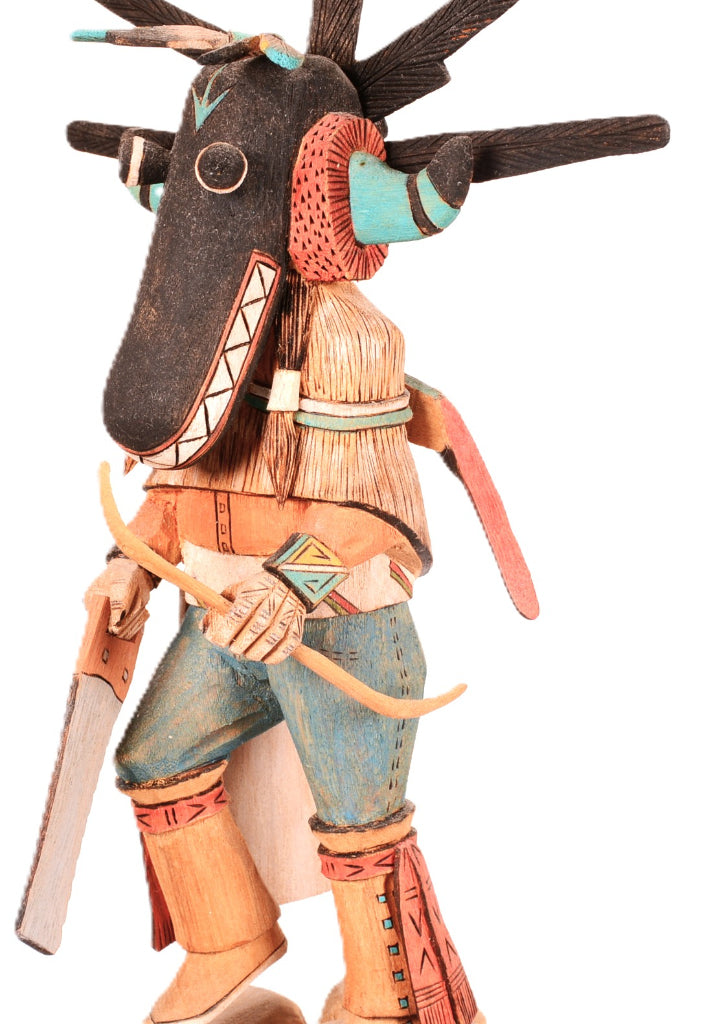 Hopi Pueblo Black Ogre "Nataska" Kachina Doll By Preston Ami