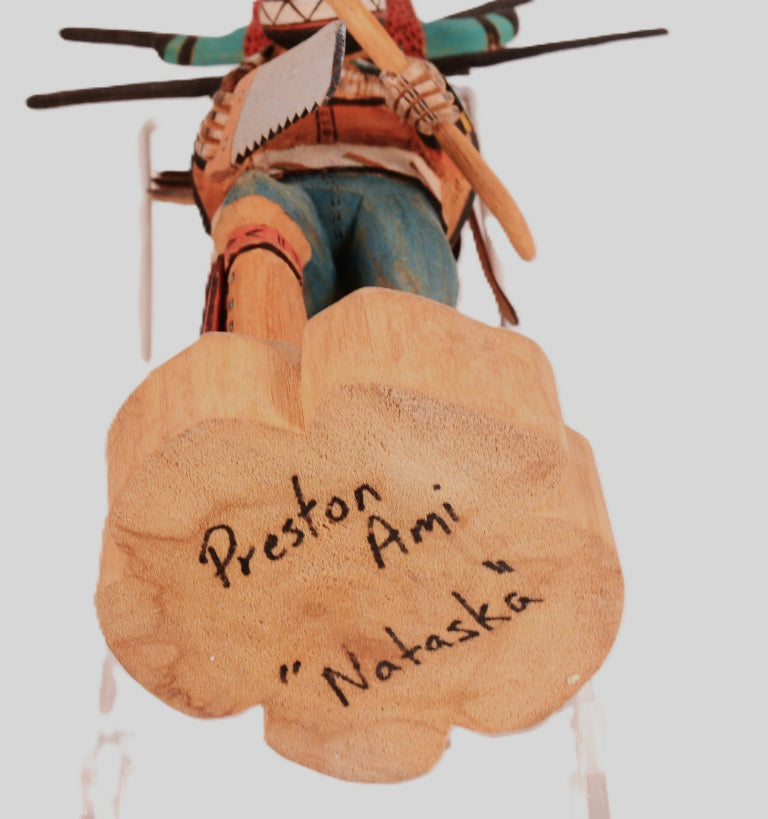 Hopi Pueblo Black Ogre "Nataska" Kachina Doll By Preston Ami