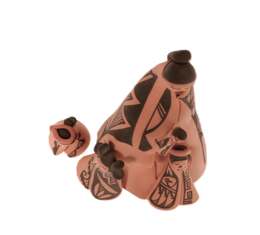 Jemez Pueblo Singing Storyteller Doll with Four Children By Elsie Joe