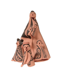 Jemez Pueblo Singing Storyteller Doll with Four Children By Elsie Joe