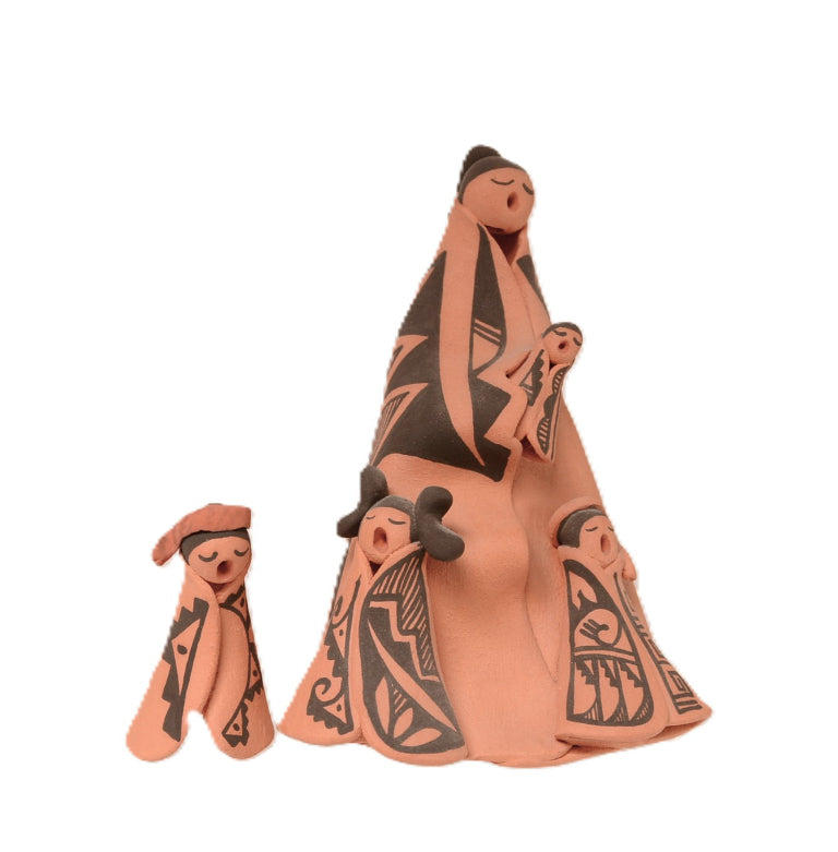 Jemez Pueblo Singing Storyteller Doll with Four Children By Elsie Joe