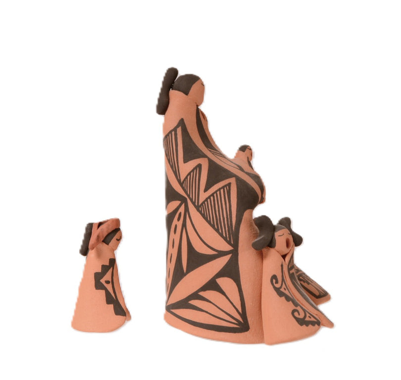 Jemez Pueblo Singing Storyteller Doll with Four Children By Elsie Joe