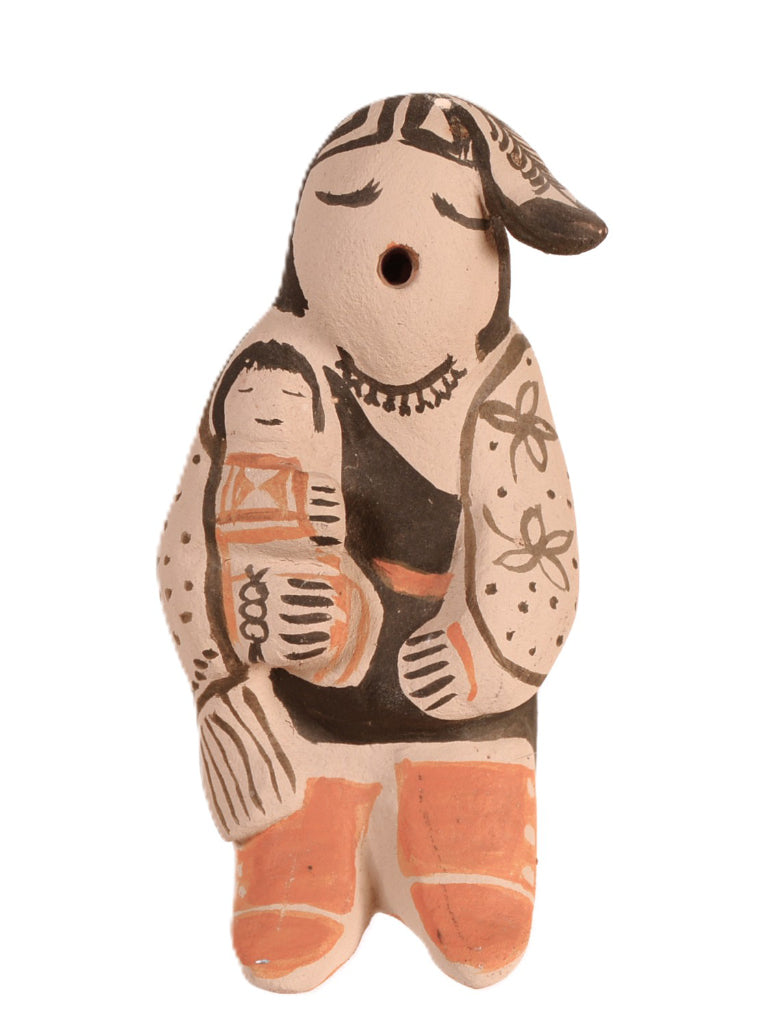 Cochiti Pueblo Storyteller Pottery Doll By Snowflake Flower
