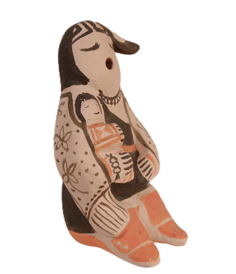 Cochiti Pueblo Storyteller Pottery Doll By Snowflake Flower