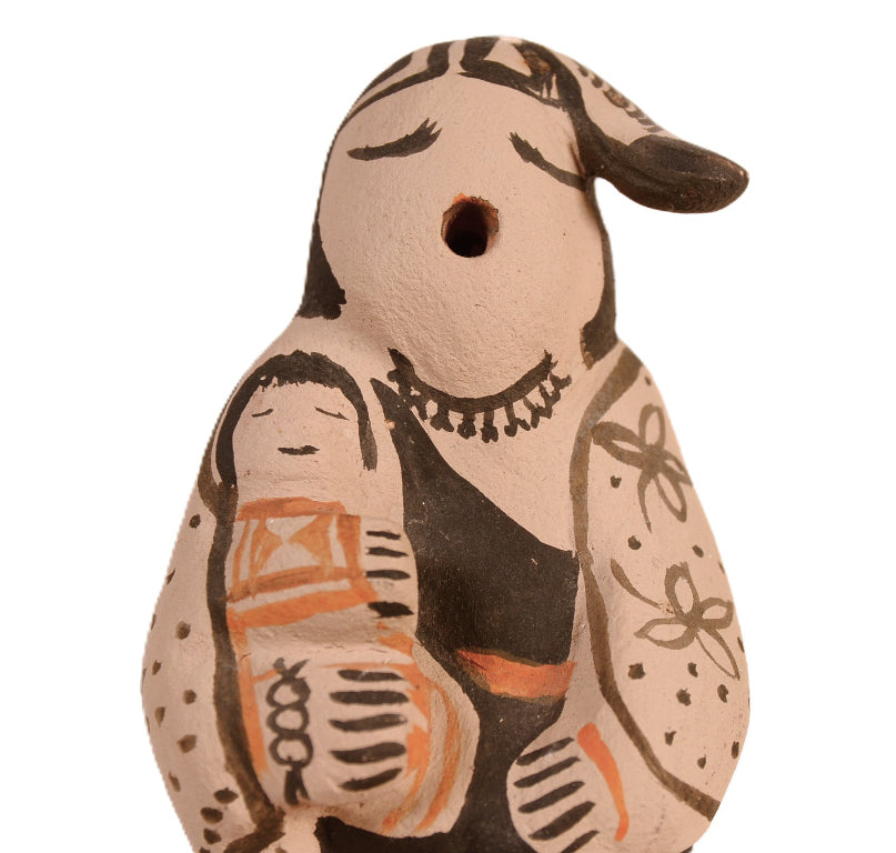 Cochiti Pueblo Storyteller Pottery Doll By Snowflake Flower