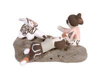 Acoma Pueblo 4 Figures Pottery on a Rock By Aggie