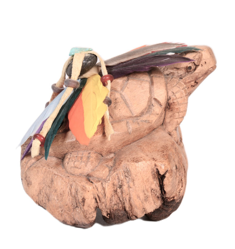 Navajo or Zuni Wood Carved  Turtle Fetish