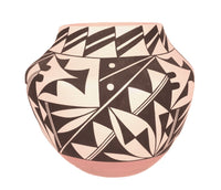 Laguna Pueblo Pottery Black on White Base Jar By Lente