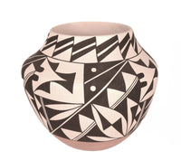 Laguna Pueblo Pottery Black on White Base Jar By Lente