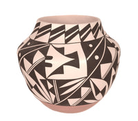 Laguna Pueblo Pottery Black on White Base Jar By Lente