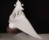 Hopi Pueblo White XXL Seyesneh Sculpture on a Wood Pedestal By K. Obrzut