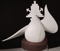 Hopi Pueblo White XXL Seyesneh Sculpture on a Wood Pedestal By K. Obrzut