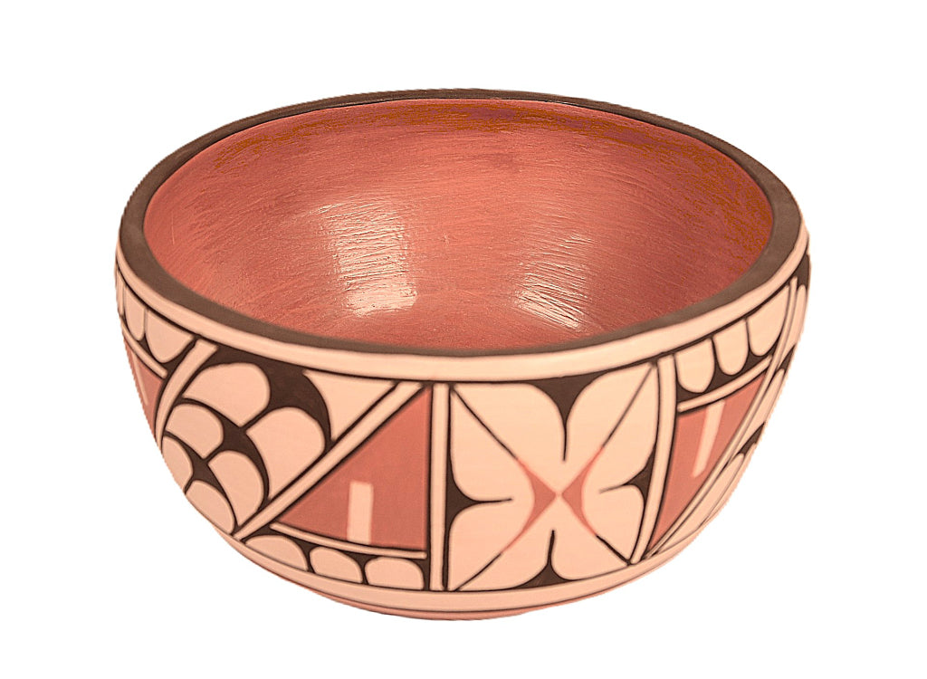 Santa Ana Pueblo Poly Chrome Pottery Bowl By Rachel Medina-Rotan