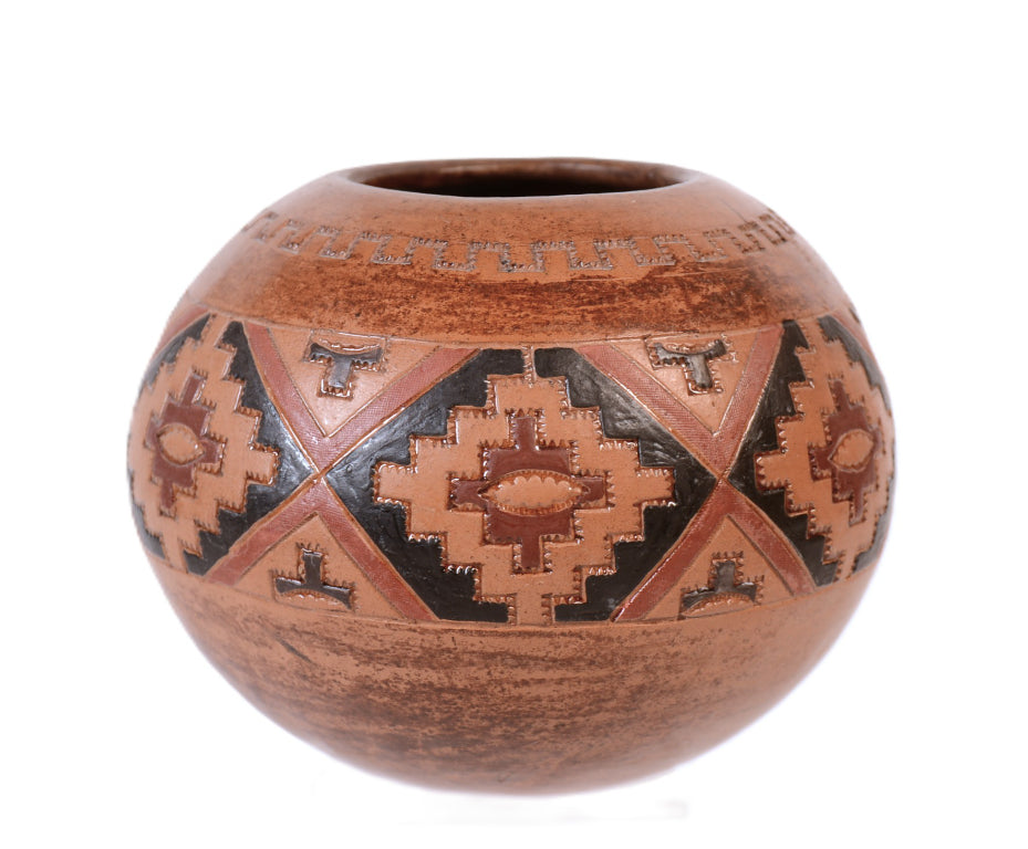 Navajo Pottery Jar By I. W. Dineh