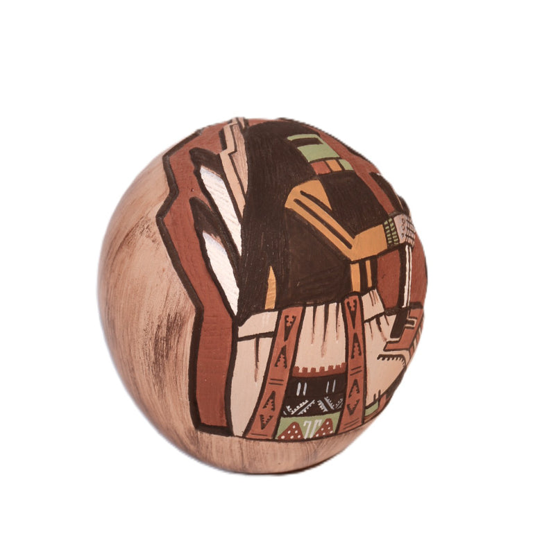 Hopi Pueblo Long Hair Pottery Seed Jar By Lawrence Namoki