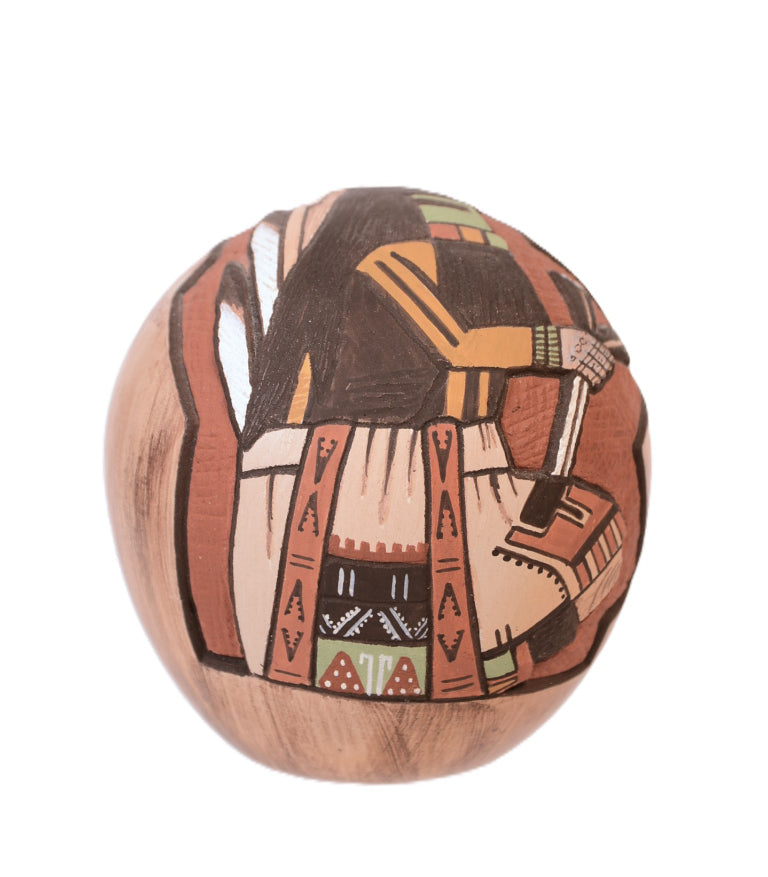 Hopi Pueblo Long Hair Pottery Seed Jar By Lawrence Namoki