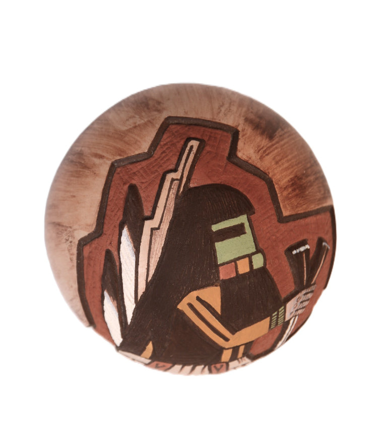 Hopi Pueblo Long Hair Pottery Seed Jar By Lawrence Namoki