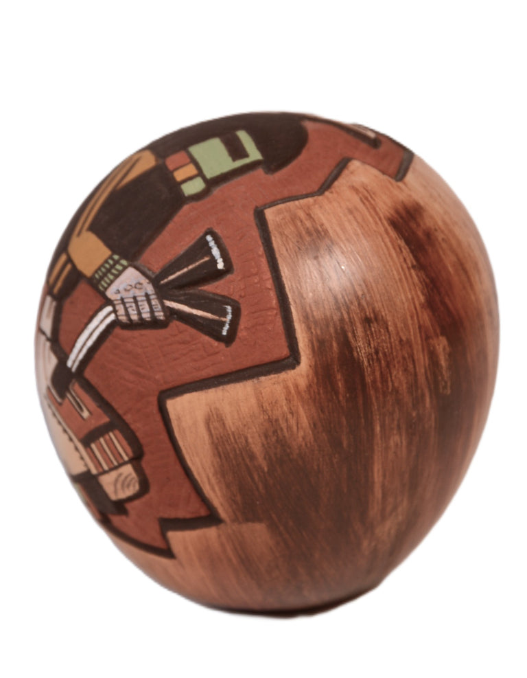 Hopi Pueblo Long Hair Pottery Seed Jar By Lawrence Namoki
