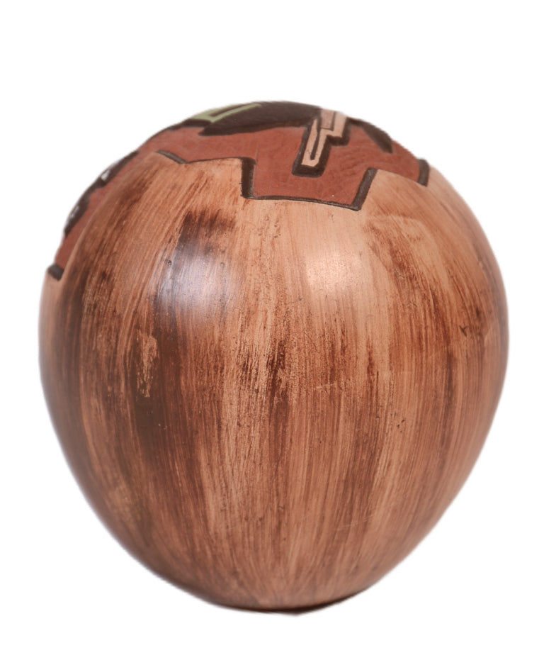 Hopi Pueblo Long Hair Pottery Seed Jar By Lawrence Namoki