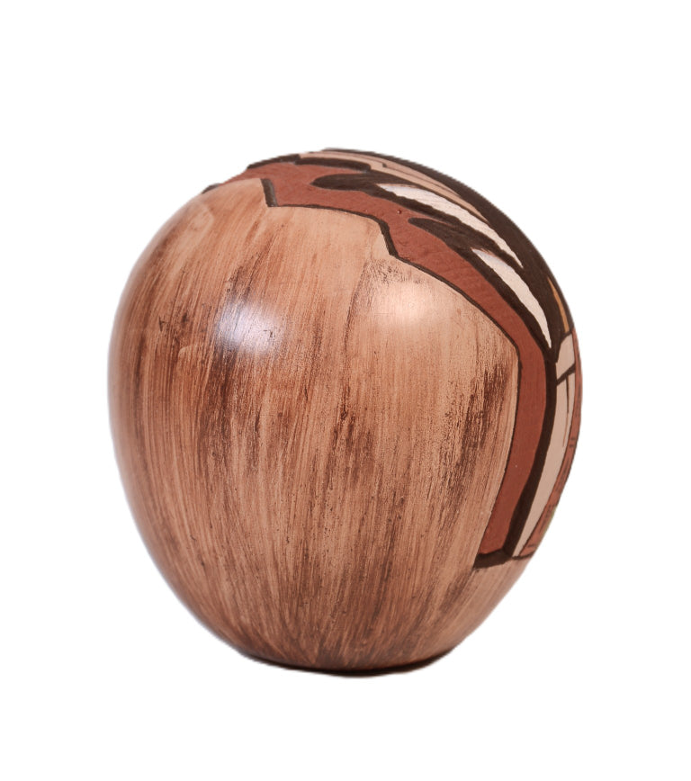 Hopi Pueblo Long Hair Pottery Seed Jar By Lawrence Namoki
