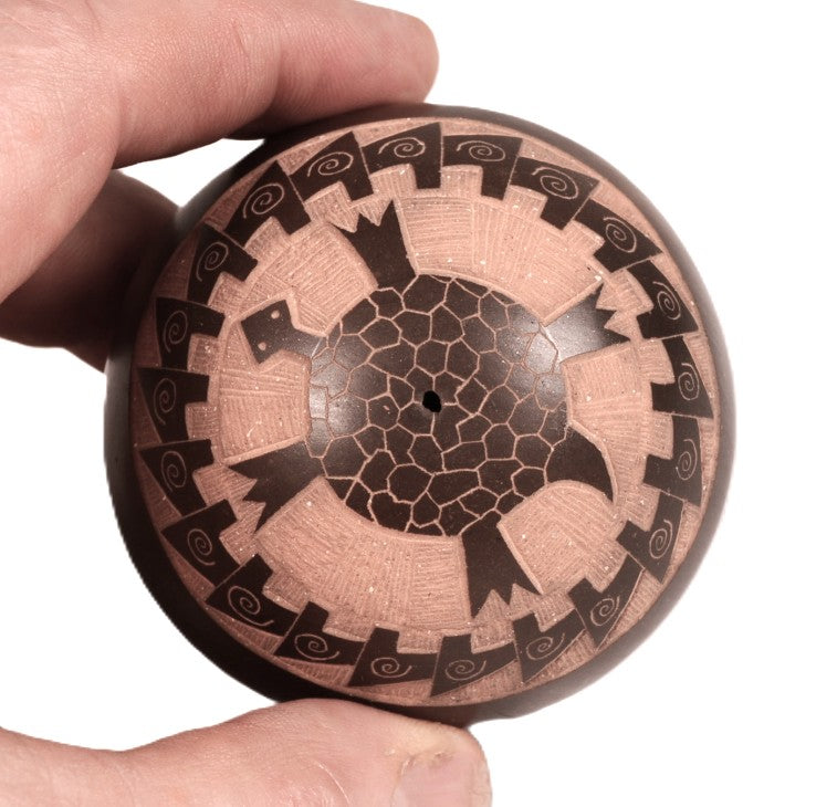 Santa Clara Pueblo Turtle Sphere Pottery By Elijah Naranjo