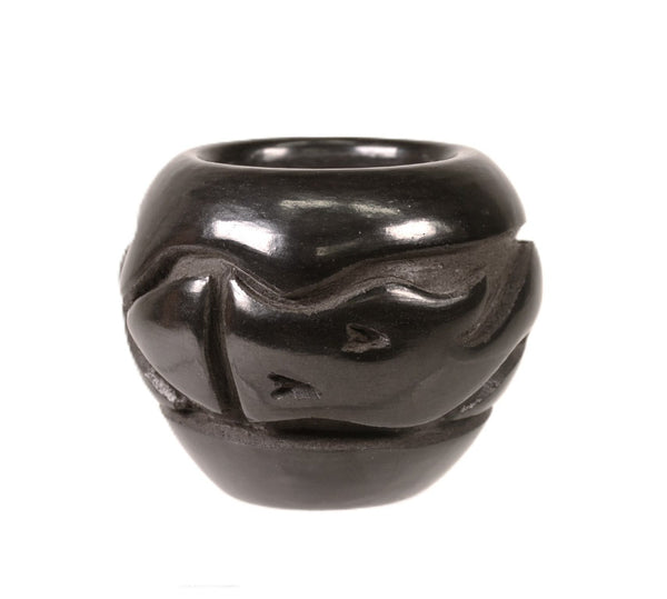 Santa Clara Pueblo Mini Black Pot By Vida Baca