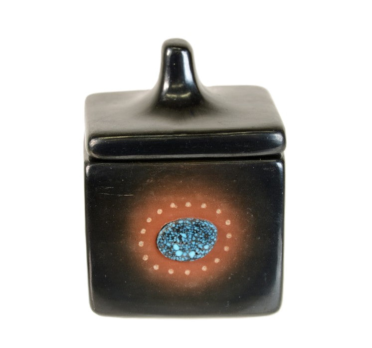 San Ildefonso Pueblo Pottery Box with Lid By Russell Sanchez