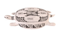 Laguna Pueblo Black and White Pottery Turtle By Kanteena