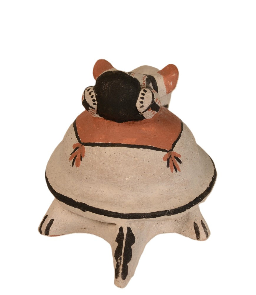 Cochiti Pueblo Figure on Turtle Pottery By Buffy Cordero Suina