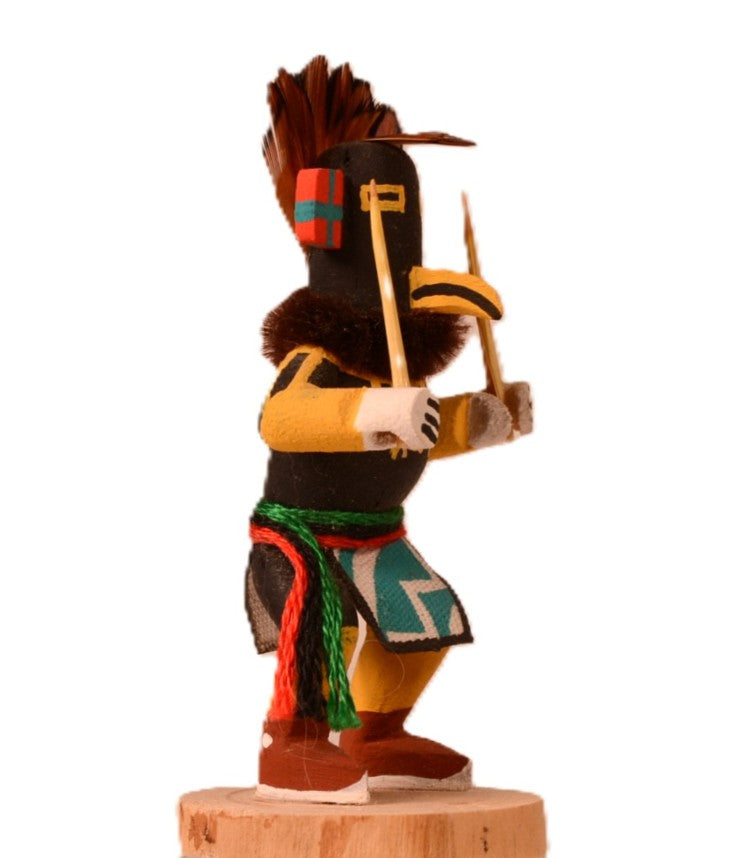 Hopi Pueblo Miniature Red Kilt Runner Kachina Doll By AL