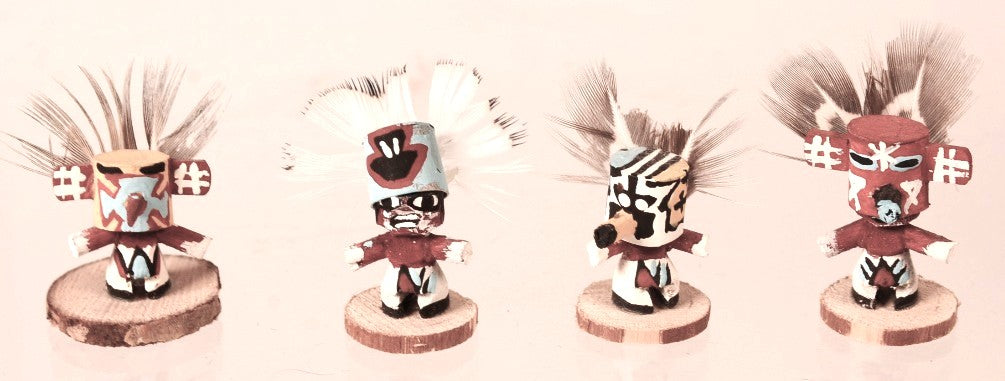 Hopi Pueblo Super Miniature Kachina Dolls Set of 4