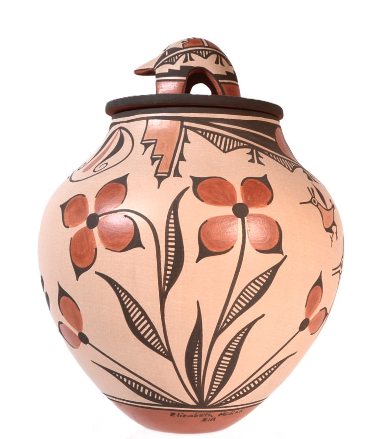 Zia Pueblo Pottery with Turtle Lid By Elizabeth Medina – Antique