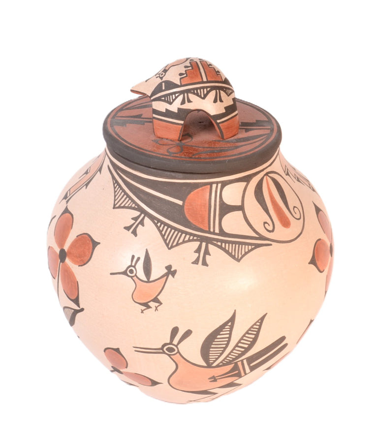 Zia Pueblo Pottery with Turtle Lid By Elizabeth Medina